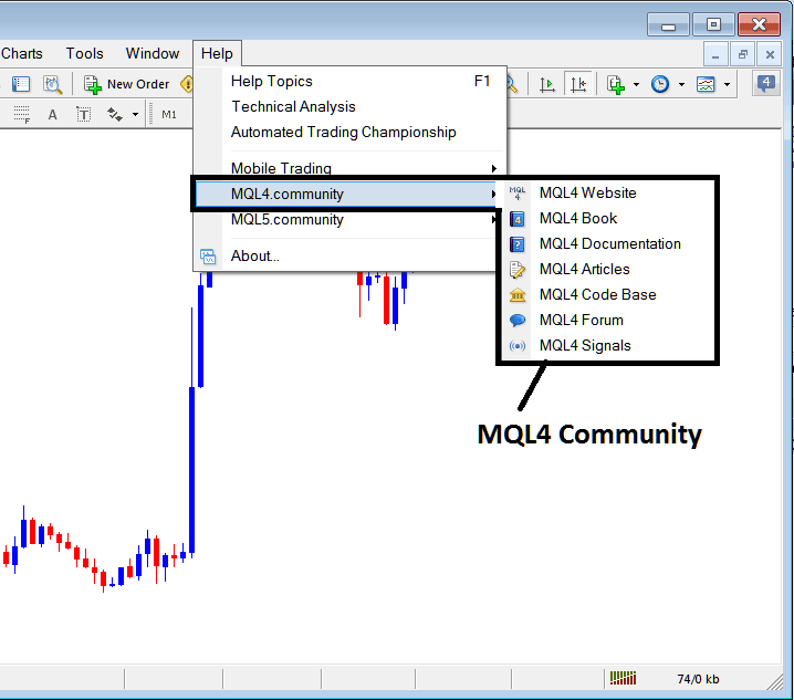 MQL4 Community Login from the MT5 Software - MetaTrader 5 Help Button Menu on MetaTrader 5 - MetaTrader 5 Platform Setup Tutorial - Forex Trading MT5 Platform Install Forex Trading Tutorial