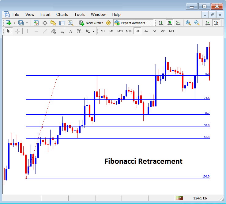 Placing Fibonacci Retracement Indicator on MT5 Forex Chart - Fibo Expansions in MetaTrader 5 - How Do You Interpret Fibonacci Retracement Levels Settings on Forex MT5?