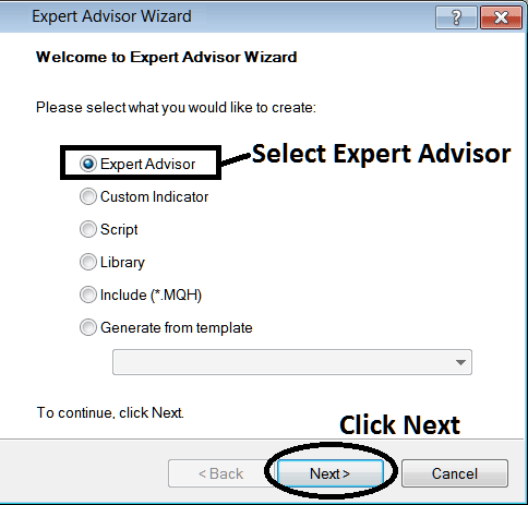 Window for Adding New Automated Forex EA on MetaTrader 5 - MetaTrader 5 MetaEditor: How Do I Add Automated Forex Expert Advisors on MT5? - EA Strategies Tester PDF