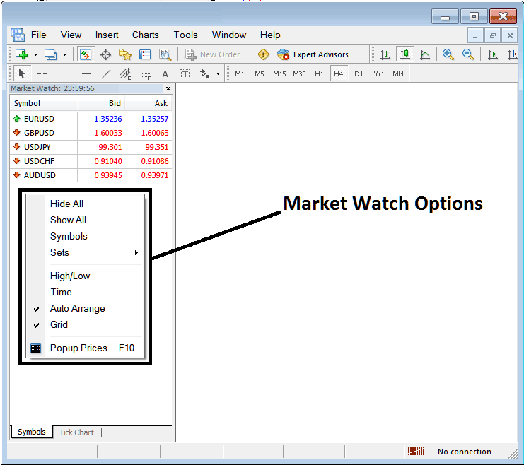 How to Show or Hide currency pairs on MT5 Market Watch Window - MT5 Currency Pairs Symbols - How Do I Add a Symbol on MetaTrader 5 Online Platform?