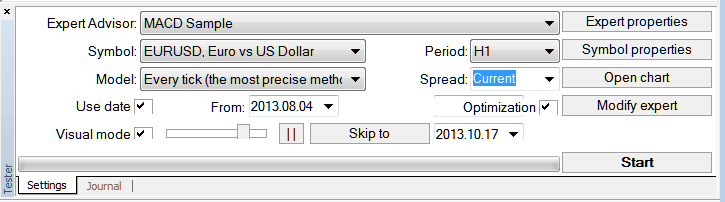 MetaTrader 5 Strategy Tester Parameters Setting up Testing Automated Forex Trading Expert Advisor - MetaTrader 5 Strategy Tester Automated Forex Trading EA