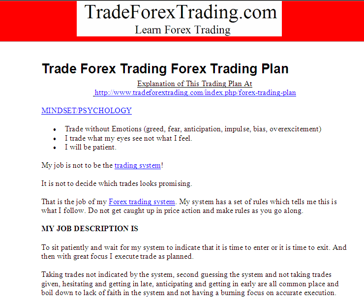 Oil Trading Plan