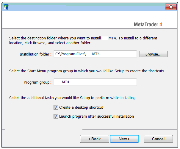 MT4 Oil Trading Software Installation Location on Computer