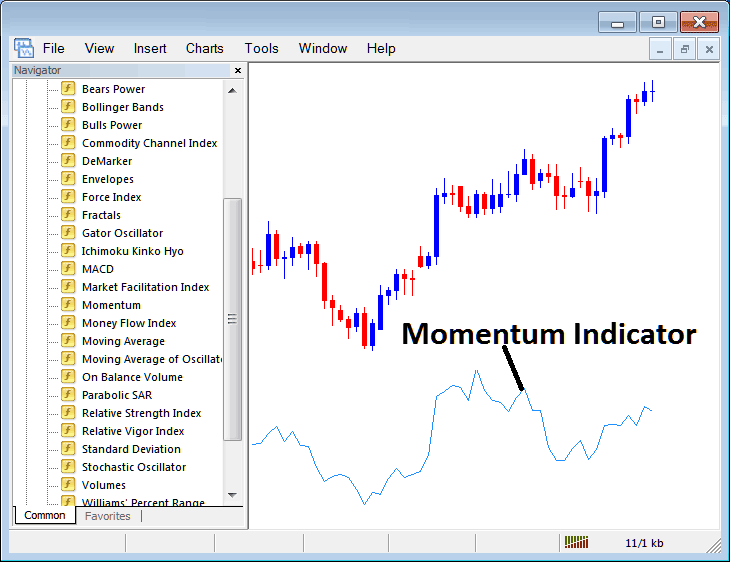 How to Place Trading Momentum Oil Indicator in Trading Chart in Trading Platform