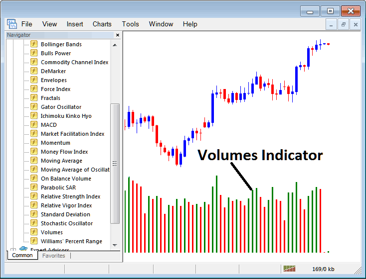 How to Trade Oil Trading With Volumes Indicator on MT4 - How to Place Volumes Indicator in Trading Chart in Platform