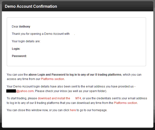 Demo Account Registration Confirmation From Stock Broker - How to Open MetaTrader 4 Demo Trading Account in MT4 Platform - Open a Stock Trading MT4 Platform Demo Account