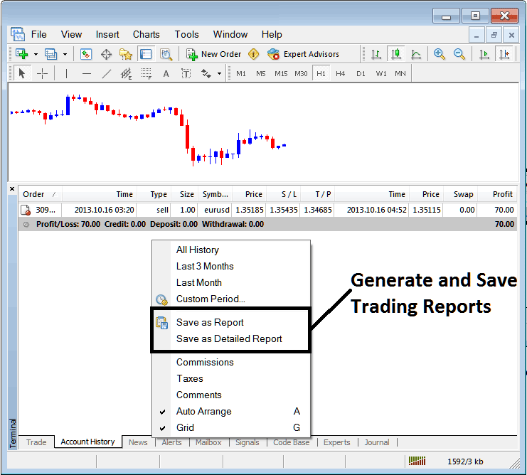 Generating Trading Reports and Detailed Trading Reports on MetaTrader 4 Platform - How to Trade Using MetaTrader 4 Tutorial for Stocks Beginners